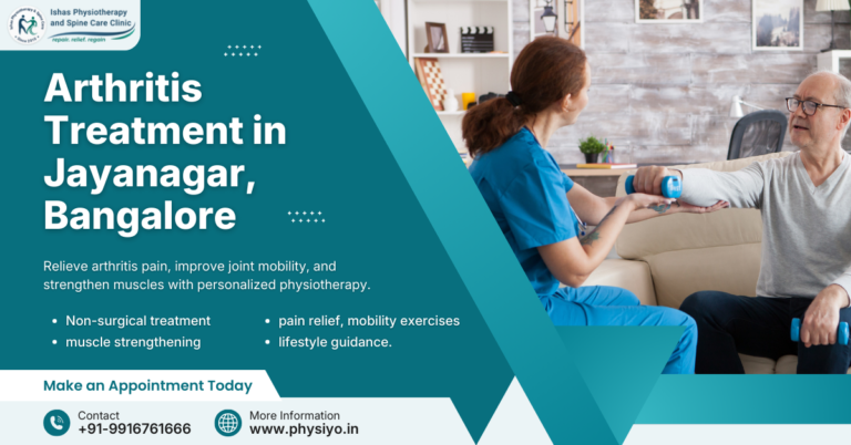 Dr Mahesh G providing arthritis treatment at Ishas Physiotherapy and Spine Care Clinic in Jayanagar Bangalore