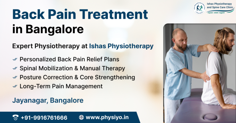 Dr Mahesh G providing back pain treatment at Ishas Physiotherapy and Spine Care Clinic in Jayanagar Bangalore