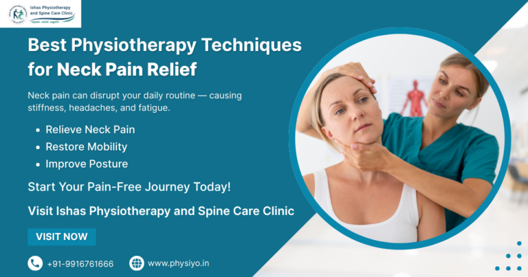 Dr Mahesh G providing neck pain physiotherapy treatment at Ishas Physiotherapy and Spine Care Clinic in Jayanagar Bangalore