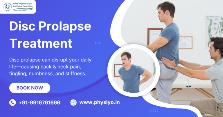 Dr Mahesh G providing disc prolapse treatment at Ishas Physiotherapy and Spine Care Clinic in Jayanagar Bangalore