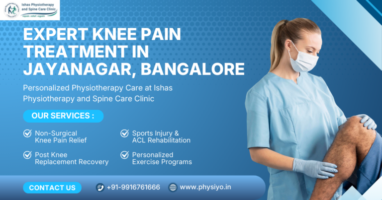 Dr Mahesh G providing knee pain treatment at Ishas Physiotherapy and Spine Care Clinic in Jayanagar Bangalore