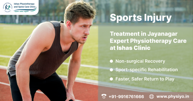 Dr Mahesh G providing sports injury treatment at Ishas Physiotherapy and Spine Care Clinic in Jayanagar Bangalore